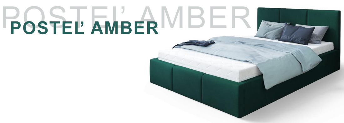 Luxusná posteľ AMBER 90x200 Zelená Trinity s úložným priestorom a kovovým roštom