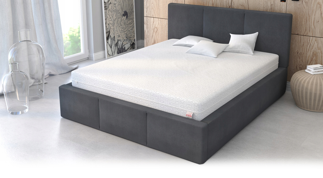 Luxusná manželská posteľ AMBER 140x200 Grafit s úložným priestorom a kovovým roštom