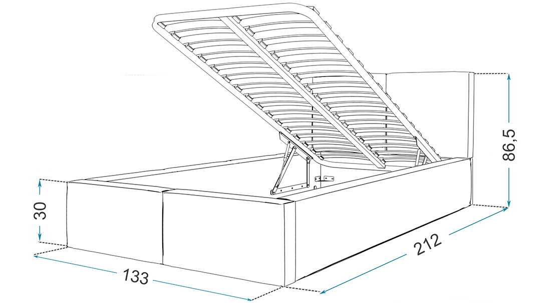 Čalúnená posteľ AMBER 120x200 Fialová Trinity s úložným priestorom kovový rošt