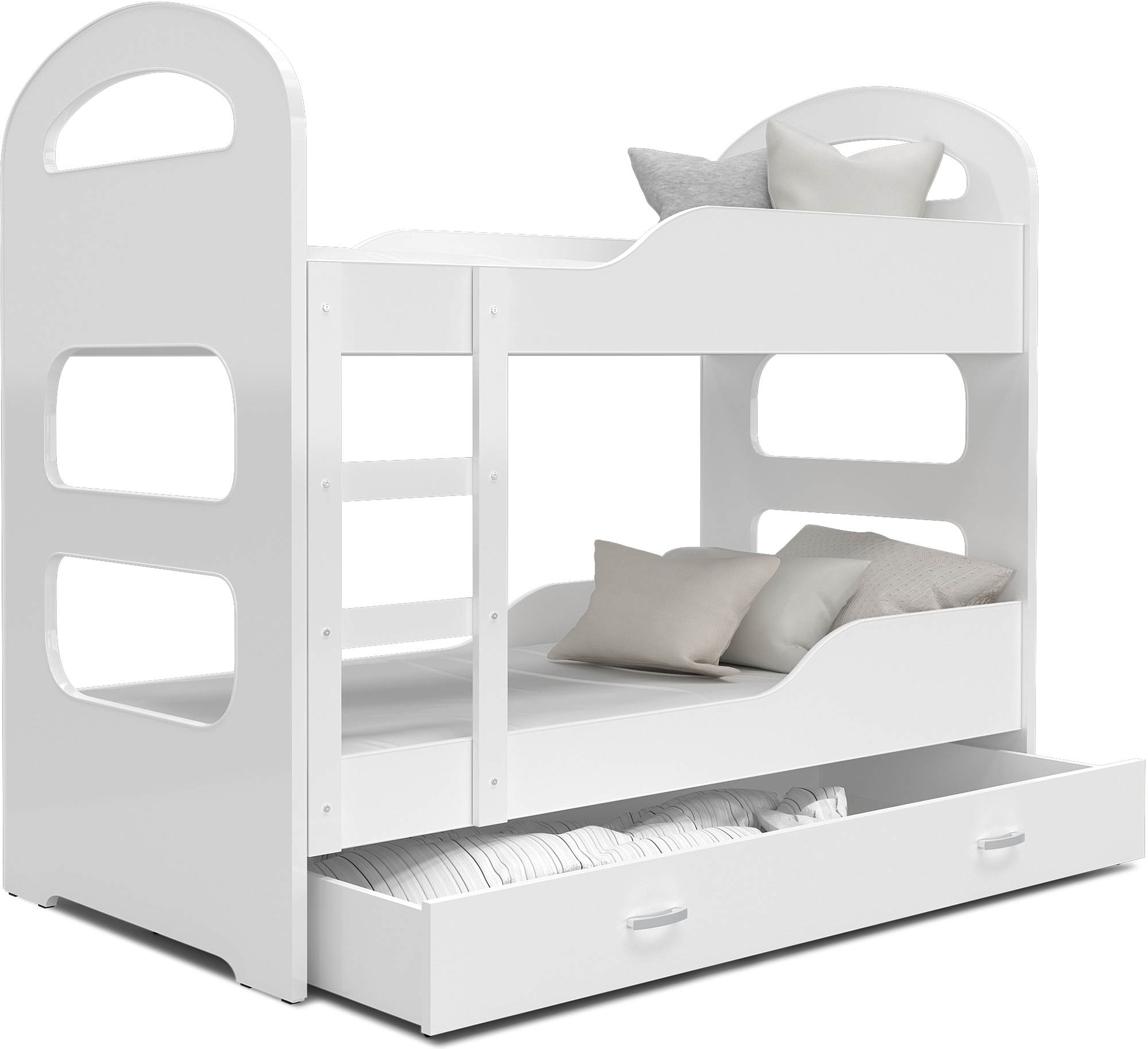 Detská poschodová posteľ DOMINIK 160x80 BIELA-BIELA