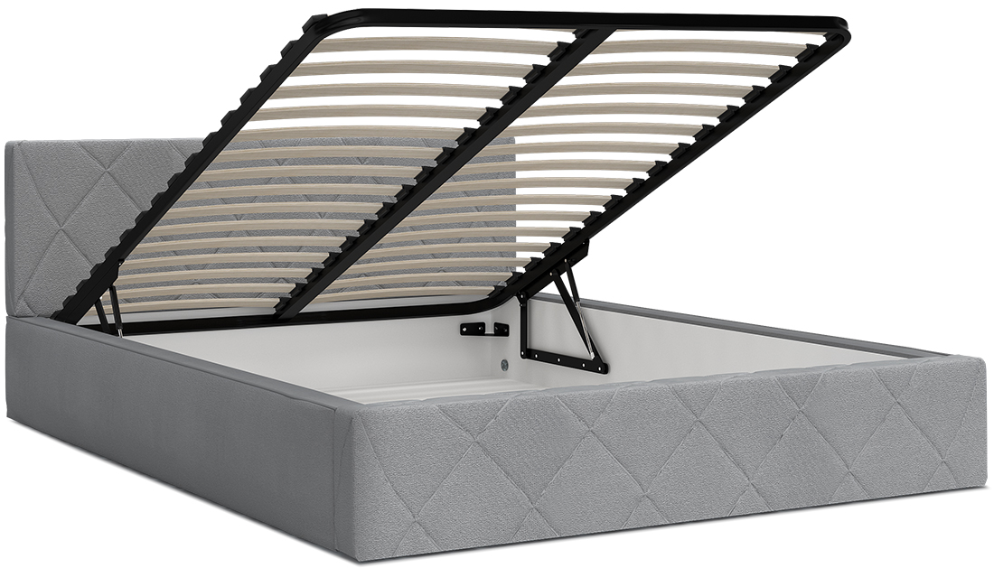 Luxusná posteľ CARO 140x200 s kovovým zdvižným roštom ČIERNA