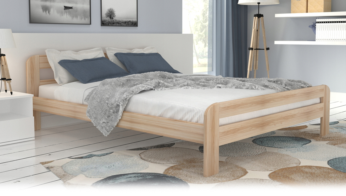 Moderná posteľ DALLAS 120x200 drevená BOROVICA