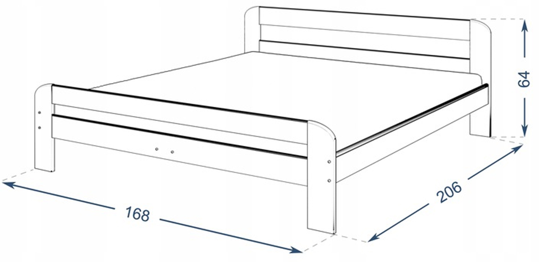 Moderná posteľ DALLAS 160x200 drevená BOROVICA