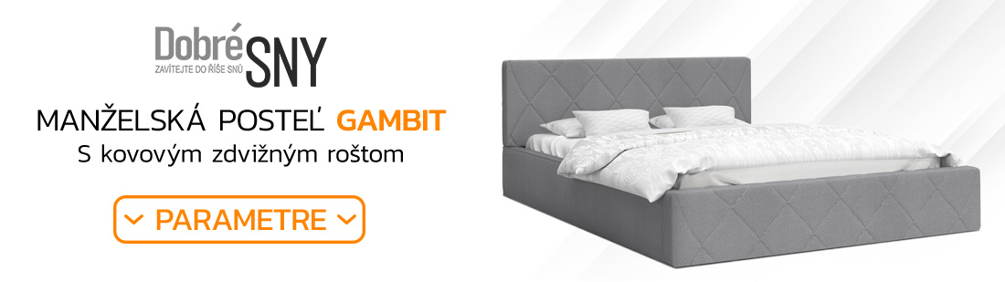 Čalúnená manželská posteľ Gambit 180x200 cm s roštom sivá
