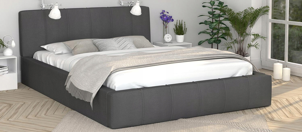 Luxusná posteľ FLORIDA 120x200 s kovovým zdvižným roštom GRAFIT