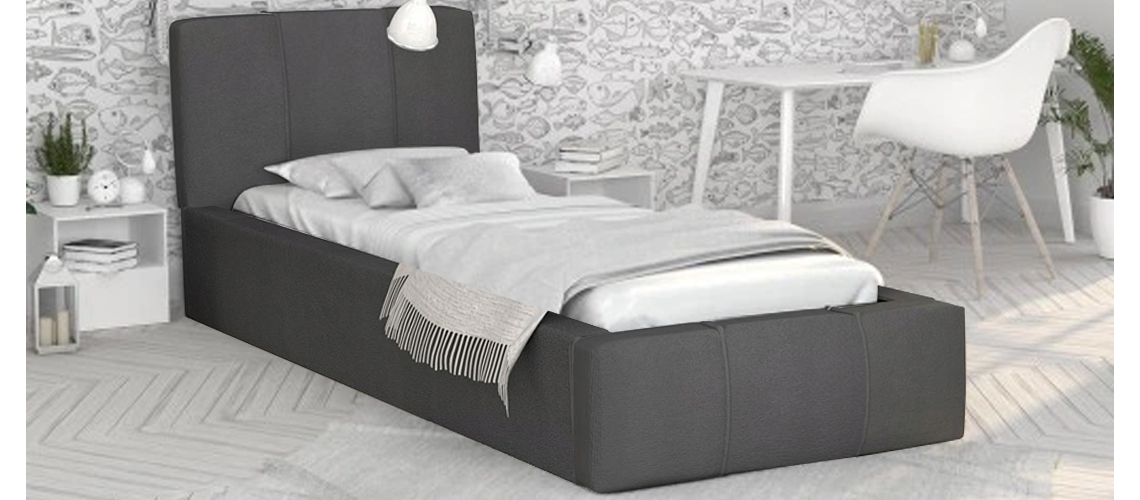 Luxusná posteľ FLORIDA 90x200 s kovovým zdvižným roštom GRAFIT