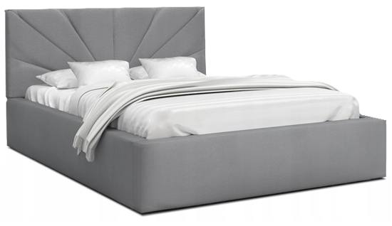 Luxusná posteľ GEORGIA 160x200 s kovovým zdvižným roštom ŠEDÁ