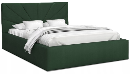 Luxusná posteľ GEORGIA 140x200 s kovovým zdvižným roštom ZELENÁ
