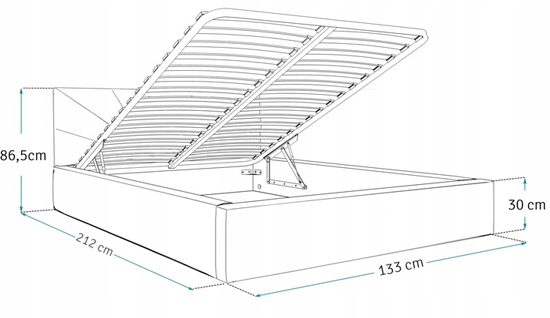 Luxusná posteľ GEORGIA 120x200 s kovovým zdvižným roštom BIELA