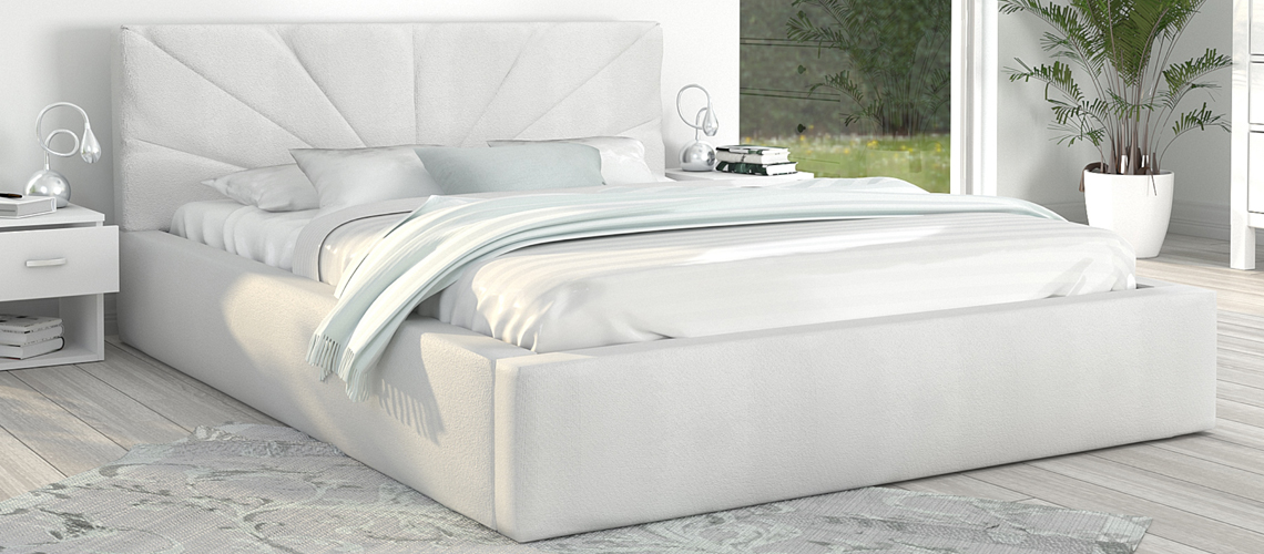 Luxusná posteľ GEORGIA 90x200 s kovovým zdvižným roštom BIELA