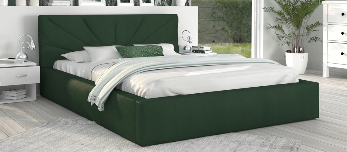 Luxusná posteľ GEORGIA 90x200 s kovovým zdvižným roštom ZELENÁ