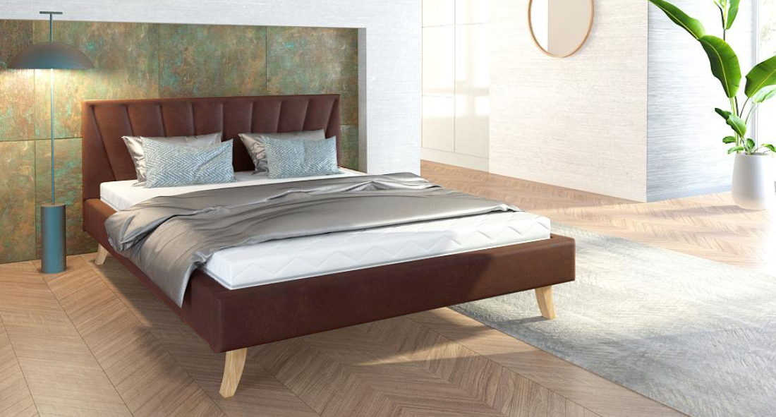 Manželská posteľ 160x200 cm MALMO TRINITY HNEDÁ