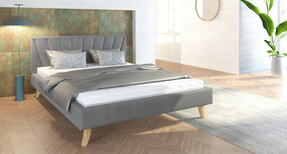 Manželská posteľ 160x200 cm MALMO TRINITY ŠEDÁ