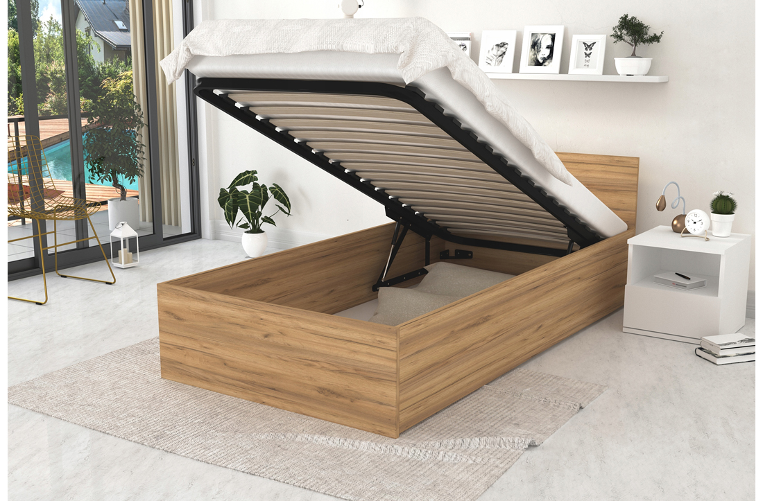 Jednolôžková posteľ PANAMA CRAFT 90x200 so zdvižným roštom