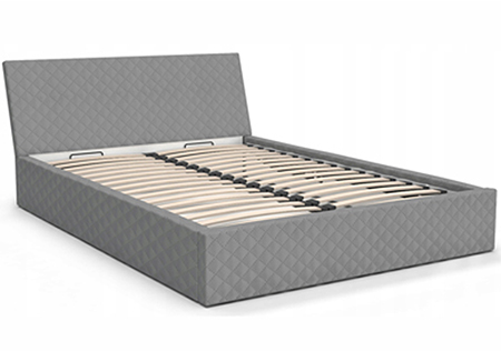 Luxusná manželská posteľ VEGAS šedá 180x200 z eko kože s kovovým roštom