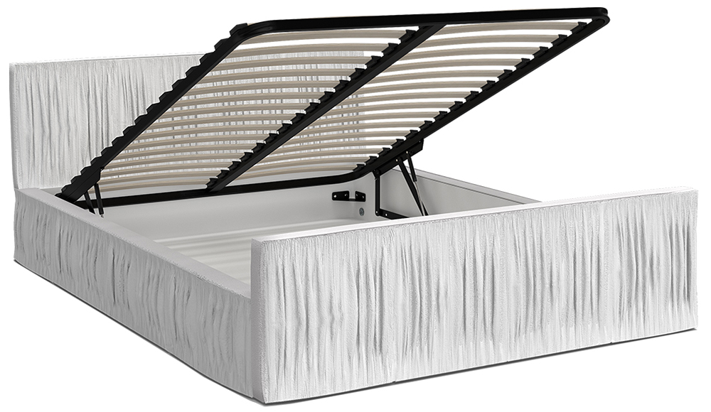 Luxusná posteľ VISCONSIN 140x200 s kovovým zdvižným roštom BIELA