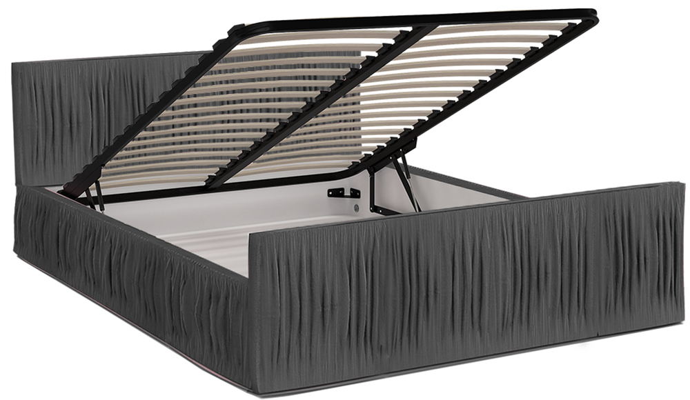 Luxusná posteľ VISCONSIN 140x200 s kovovým zdvižným roštom GRAFIT