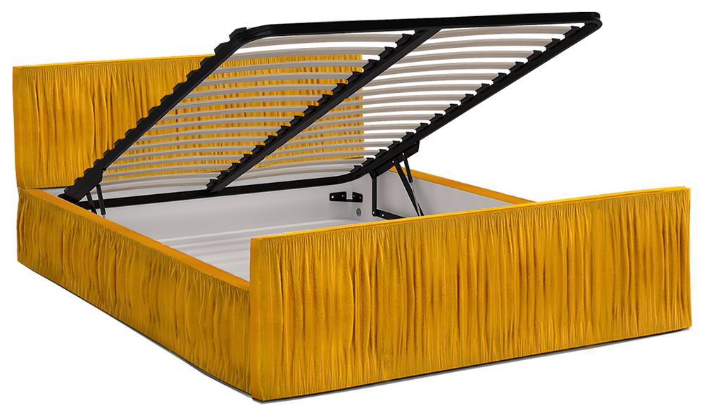 Luxusná posteľ VISCONSIN 160x200 s kovovým zdvižným roštom ORANŽOVÁ