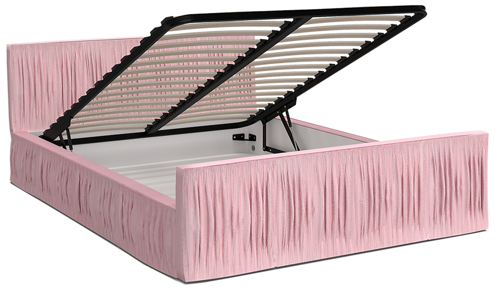 Luxusná posteľ VISCONSIN 120x200 s kovovým zdvižným roštom RUŽOVÁ