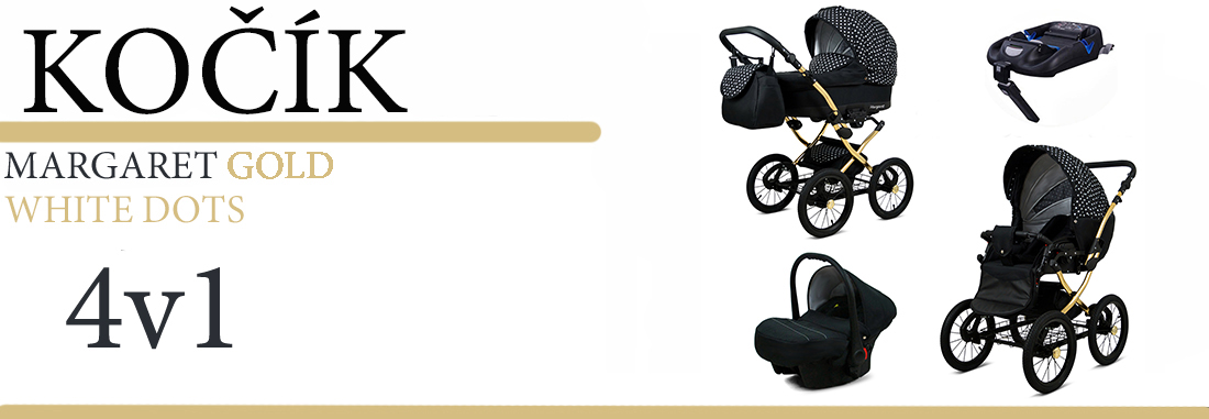 Kočárek 4v1 BabyLux Qbaro Black