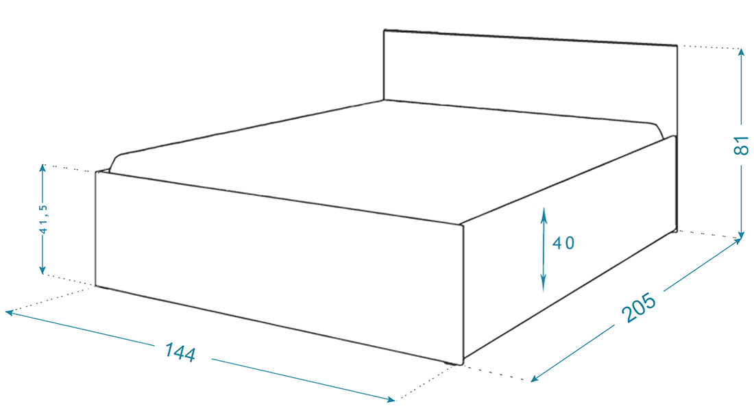 Manželská posteľ PANAMA KLASIK 140x200 + rošt DUB
