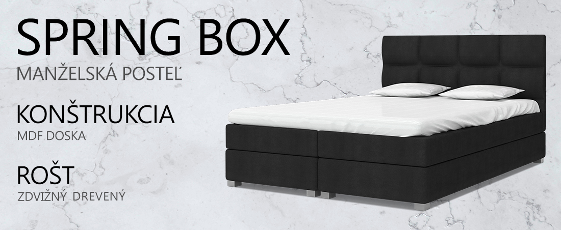 Luxusná posteľ SPRING BOX 140x200 s dreveným zdvižným roštom ČIERNA