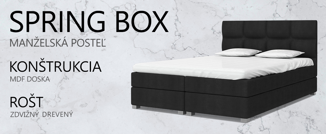 Luxusná posteľ SPRING BOX 160x200 s dreveným zdvižným roštom ČIERNA