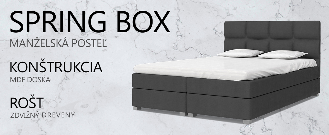 Luxusná posteľ SPRING BOX 160x200 s dreveným zdvižným roštom GRAFIT