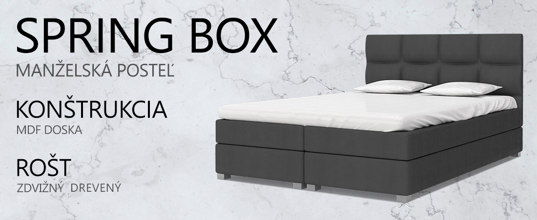 Luxusná posteľ SPRING BOX 180x200 s dreveným zdvižným roštom GRAFIT