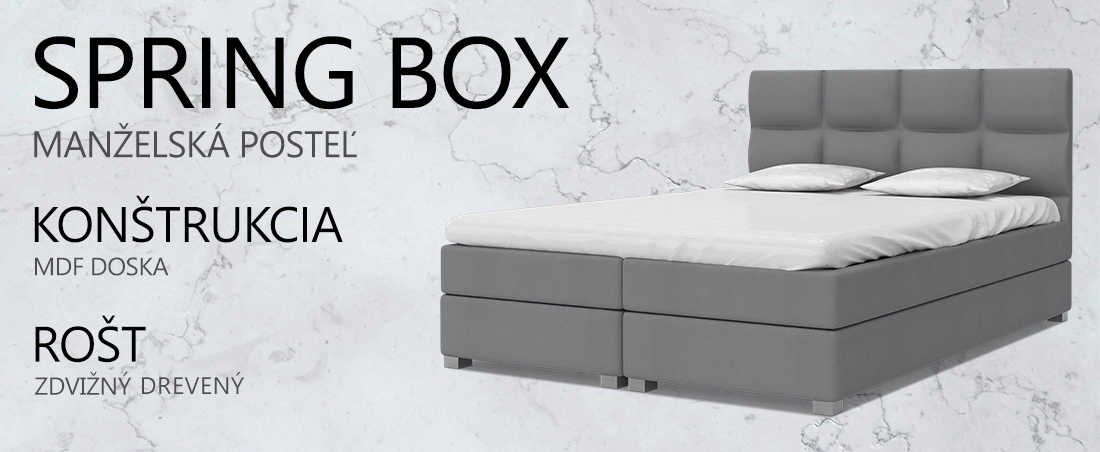 Luxusná posteľ SPRING BOX 140x200 s dreveným zdvižným roštom SIVÁ