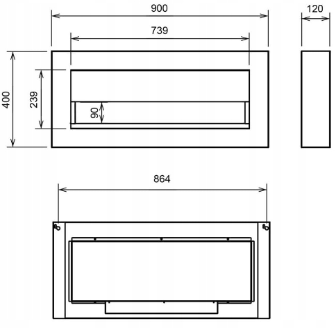 Nástenný BIOKRB BOX 90x40 cm ČIERNA