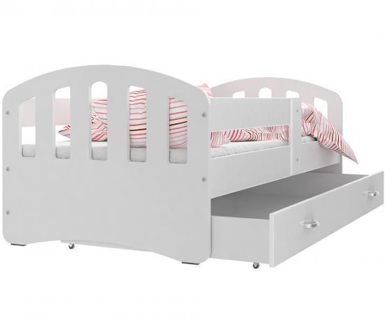 Detská posteľ HAPPY 160x80 BIELA-BIELA