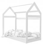 Detská drevená posteľ Domček 160x80 cm biela