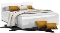 Manželská lesklá posteľ PANAMA GLOSS 140x200 BIELA