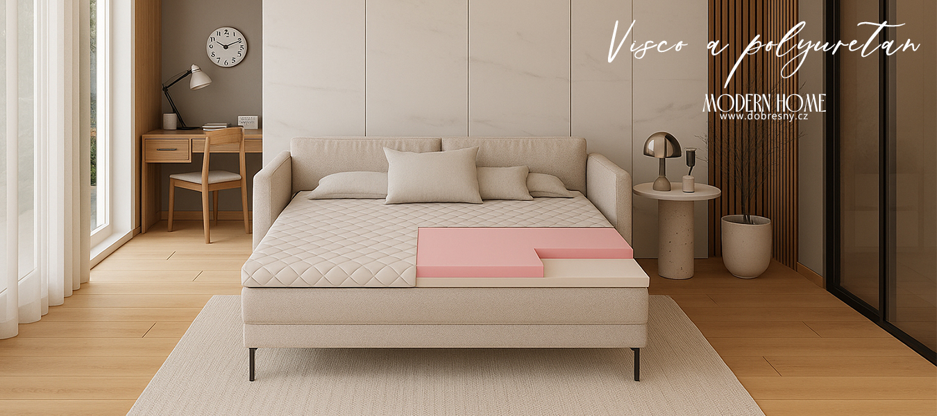 Elegantný vrchný matrac s VISCO pamäťovou penou 80x200 cm