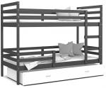 Detská posteľ JACEK 90x200 cm SIVÁ-BIELA
