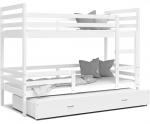 Detská posteľ JACEK 3 90x200 cm BIELA-BIELA