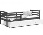 Detská posteľ JACEK P2 80x190 cm SIVÁ-BIELA
