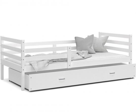 Detská jednolôžková posteľ JACEK P 190x80 cm BIELA-BIELA