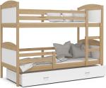 Detská poschodová posteľ MATYAS 160x80cm BOROVICA-BIELA