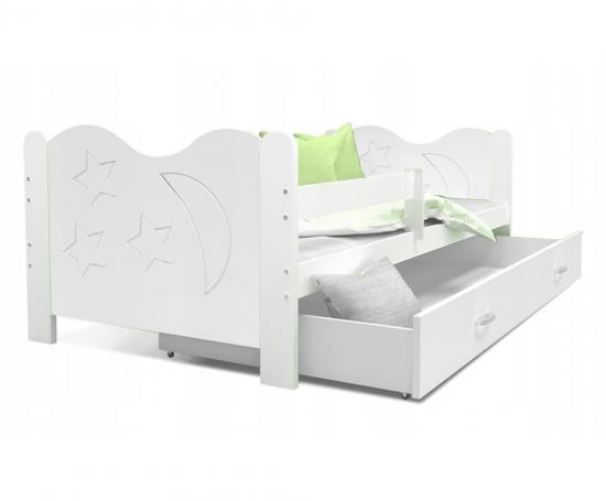 Detská jednolôžková posteľ MIKOLAJ 160x80 cm BIELA-BIELA