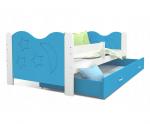 Detská jednolôžková posteľ MIKOLAJ 160x80 cm BIELA-MODRÁ