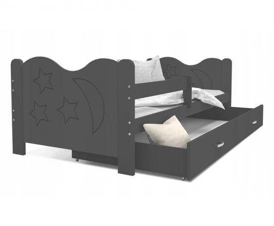Detská jednolôžková posteľ MIKOLAJ 160x80 cm SIVÁ-SIVÁ
