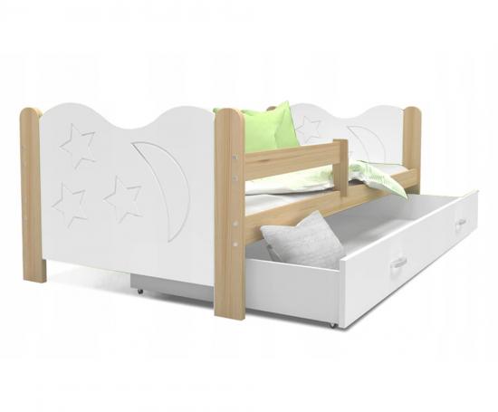 Detská jednolôžková posteľ MIKOLAJ 190x80 cm BOROVICA-BIELA