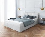 Luxusná manželská posteľ AMBER 160x200 Biela Trinity s úložným priestorom a dreveným roštom
