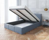 Luxusná manželská posteľ AMBER 140x200 Sivá Trinity s úložným priestorom a kovovým roštom