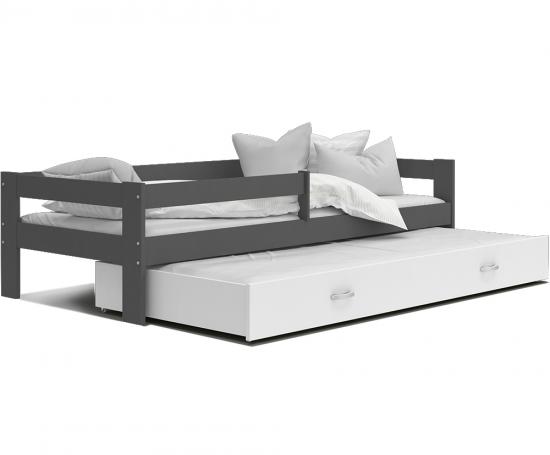Detská posteľ HUGO P2 190x80 s prístelkou SIVÁ-BIELA