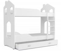 Detská poschodová posteľ DOMINIK DOMÍK 190x80 BIELA-BIELA