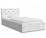 Luxusná posteľ CRYSTAL biela 120x200 s kovovým zdvižným roštom