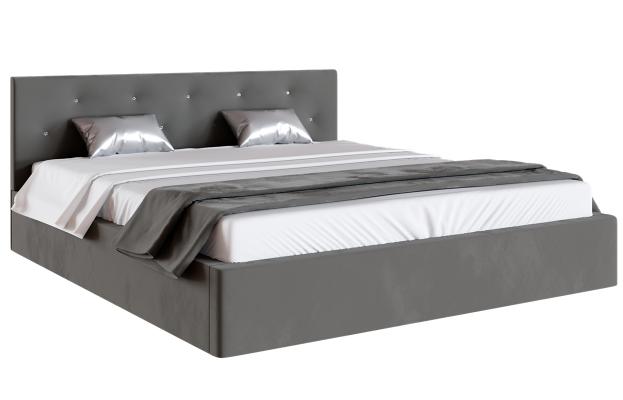 Luxusná manželská posteľ CRYSTAL grafit 90x200 s kovovým roštom